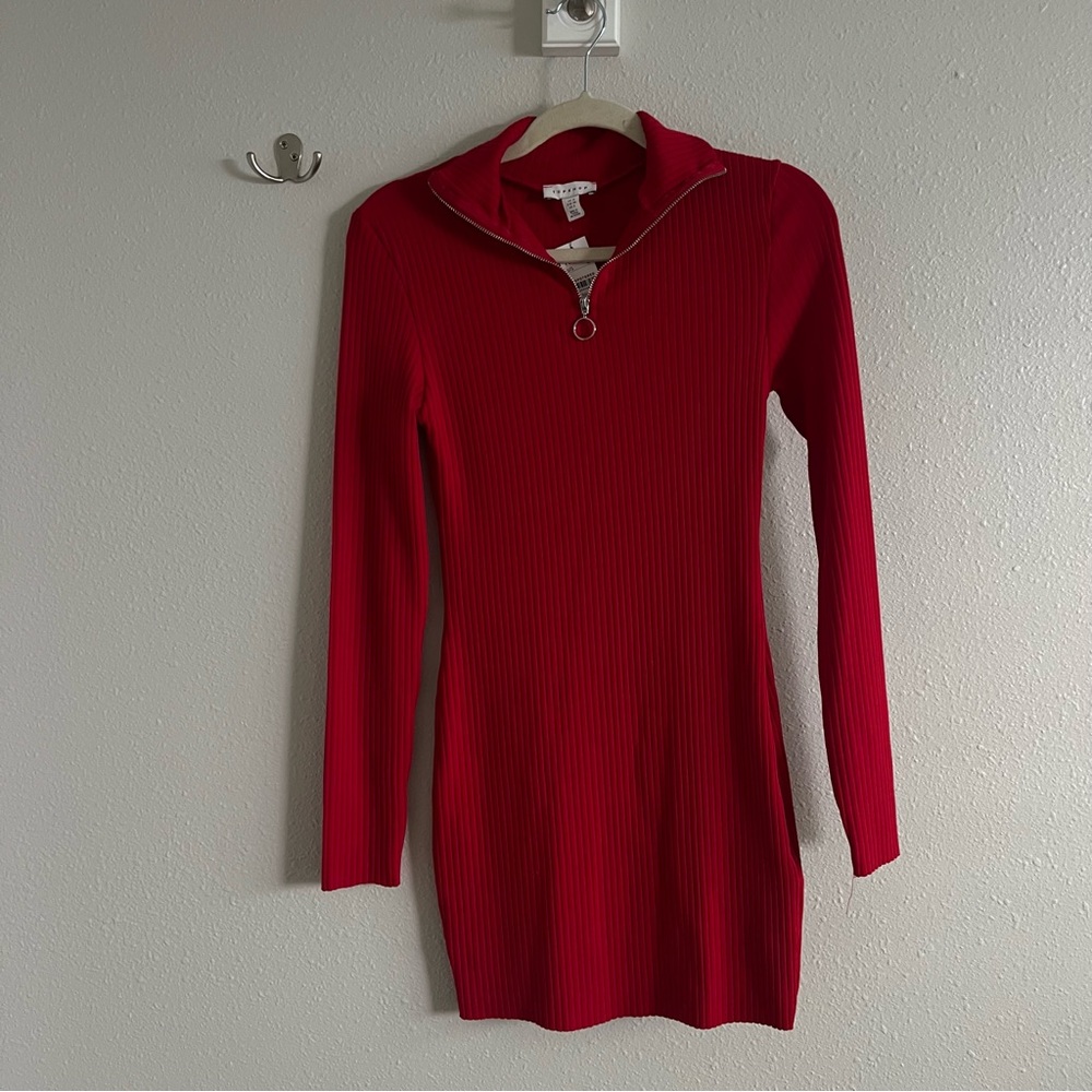 Red TopShop Dress Holiday Vibes NWT
